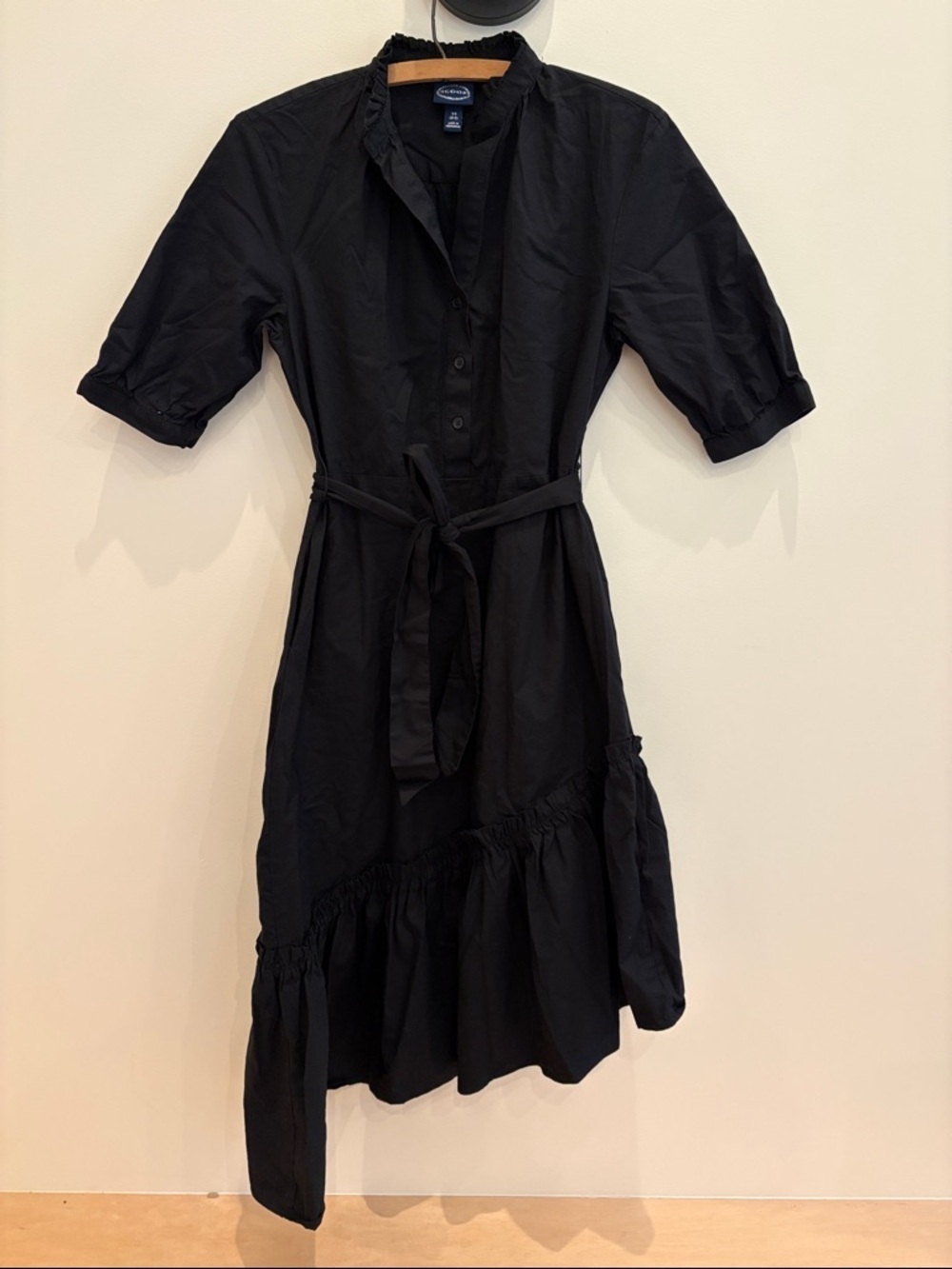 Scoop Black Slanted Hem Dress